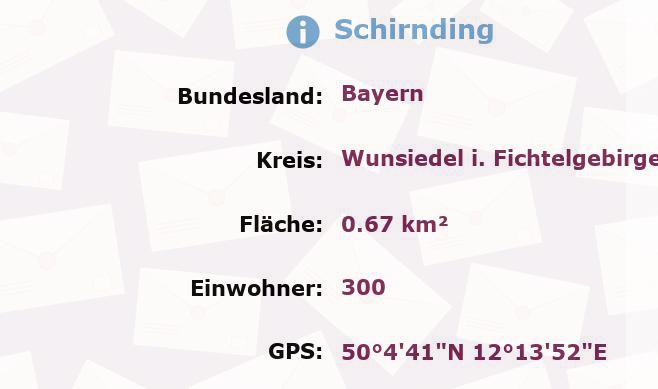 1 Postleitzahl in Schirnding, Bayern