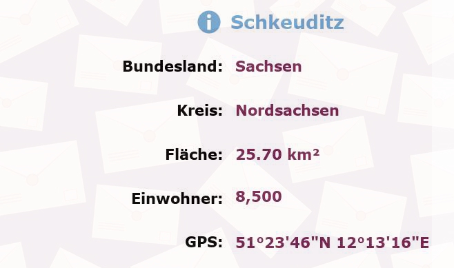 2 Postleitzahlen in Schkeuditz, Sachsen