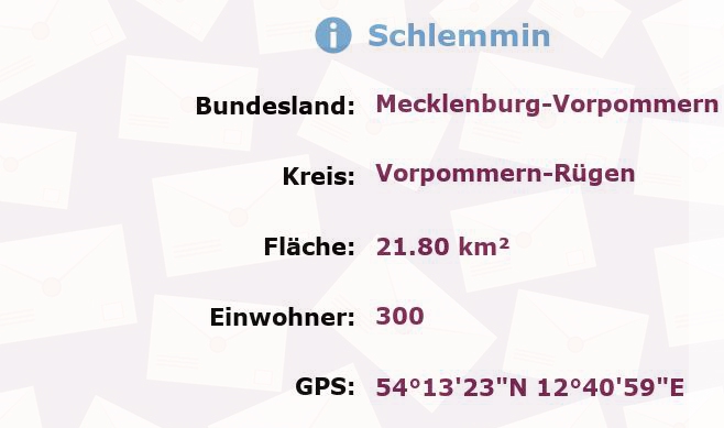 1 Postleitzahl in Schlemmin, Mecklenburg-Vorpommern