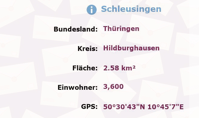 1 Postleitzahl in Schleusingen, Thüringen