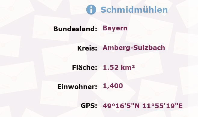 1 Postleitzahl in Schmidmühlen, Bayern