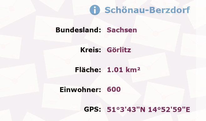 2 Postleitzahlen in Schönau-Berzdorf, Sachsen