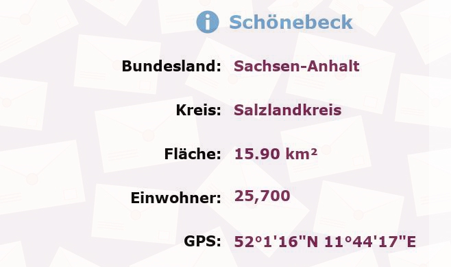 2 Postleitzahlen in Schönebeck, Sachsen-Anhalt