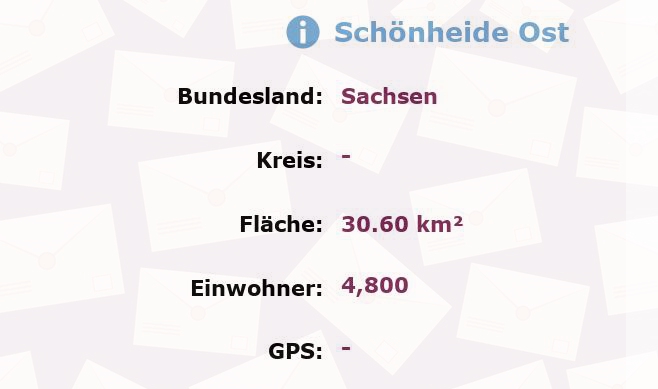 1 Postleitzahl in Schönheide Ost, Sachsen