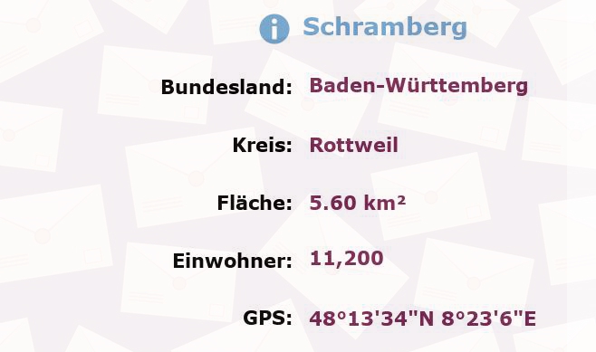 1 Postleitzahl in Schramberg, Baden-Württemberg