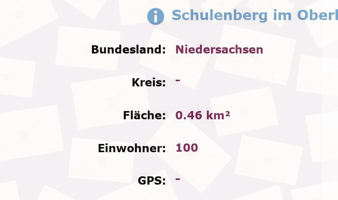 1 Postleitzahl in Schulenberg im Oberharz, Niedersachsen