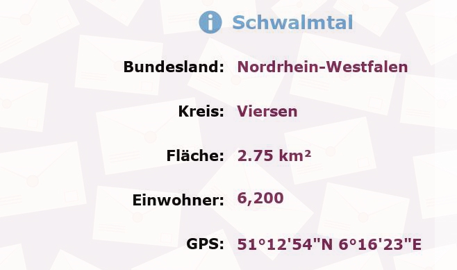 1 Postleitzahl in Schwalmtal, Nordrhein-Westfalen