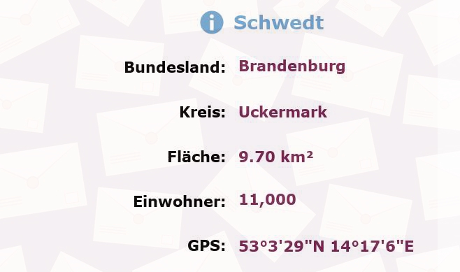 1 Postleitzahl in Schwedt, Brandenburg