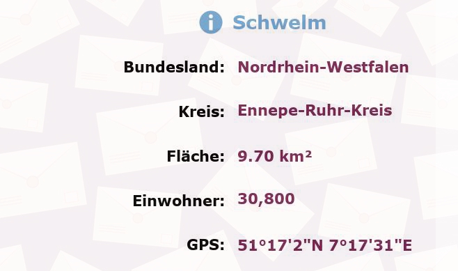 1 Postleitzahl in Schwelm, Nordrhein-Westfalen