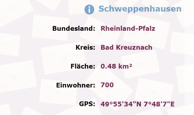 1 Postleitzahl in Schweppenhausen, Rheinland-Pfalz