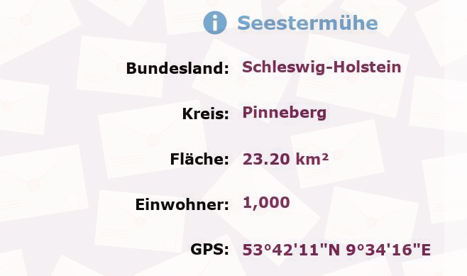 1 Postleitzahl in Seestermühe, Schleswig-Holstein