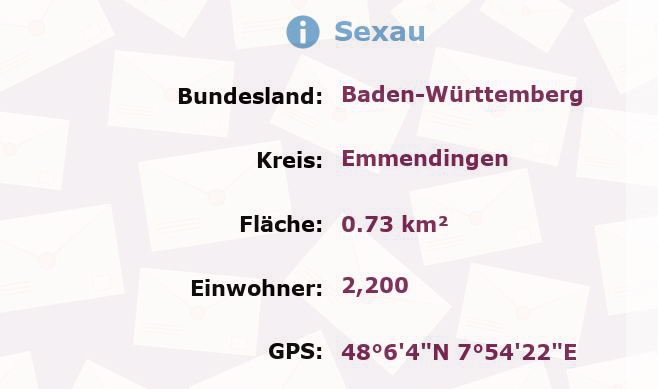 1 Postleitzahl in Sexau, Baden-Württemberg