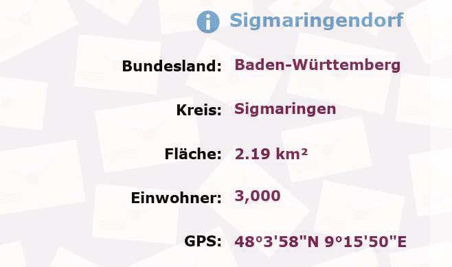 1 Postleitzahl in Sigmaringendorf, Baden-Württemberg