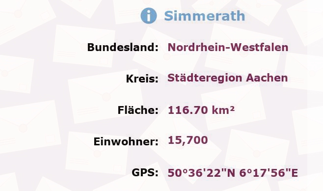 1 Postleitzahl in Simmerath, Nordrhein-Westfalen