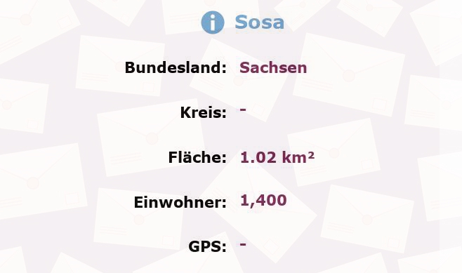 1 Postleitzahl in Sosa, Sachsen