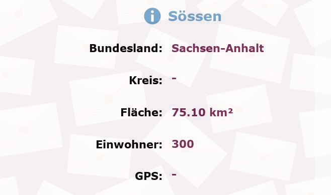 1 Postleitzahl in Sössen, Sachsen-Anhalt