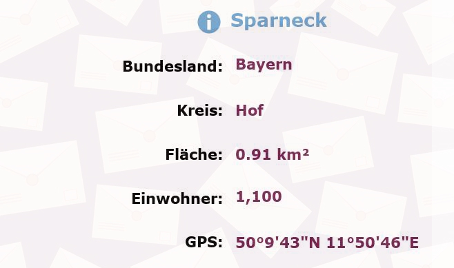 1 Postleitzahl in Sparneck, Bayern