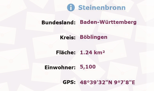 1 Postleitzahl in Steinenbronn, Baden-Württemberg