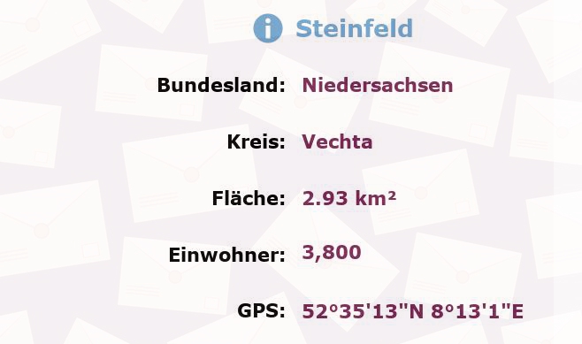 1 Postleitzahl in Steinfeld, Niedersachsen