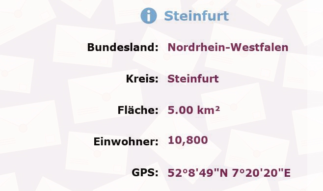 1 Postleitzahl in Steinfurt, Nordrhein-Westfalen