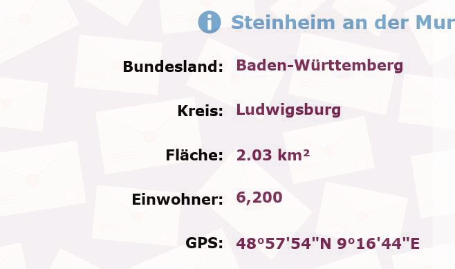 1 Postleitzahl in Steinheim an der Murr, Baden-Württemberg