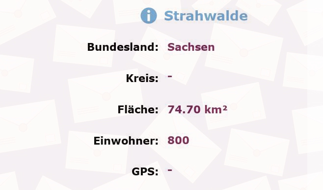 1 Postleitzahl in Strahwalde, Sachsen