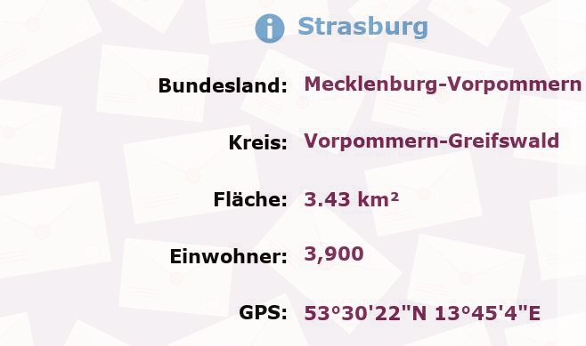 1 Postleitzahl in Strasburg, Mecklenburg-Vorpommern