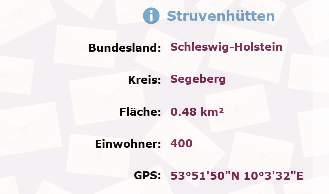 1 Postleitzahl in Struvenhütten, Schleswig-Holstein