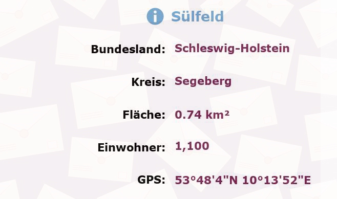 1 Postleitzahl in Sülfeld, Schleswig-Holstein