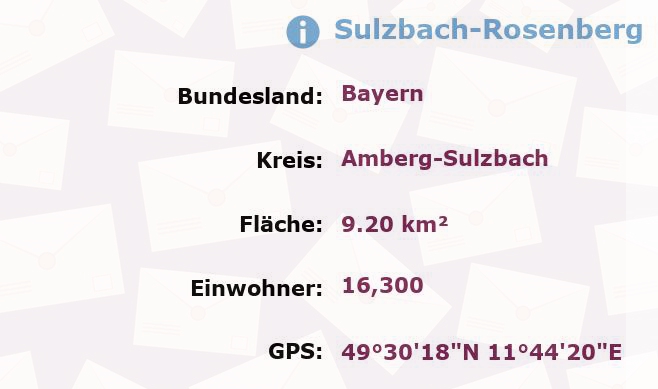 1 Postleitzahl in Sulzbach-Rosenberg, Bayern