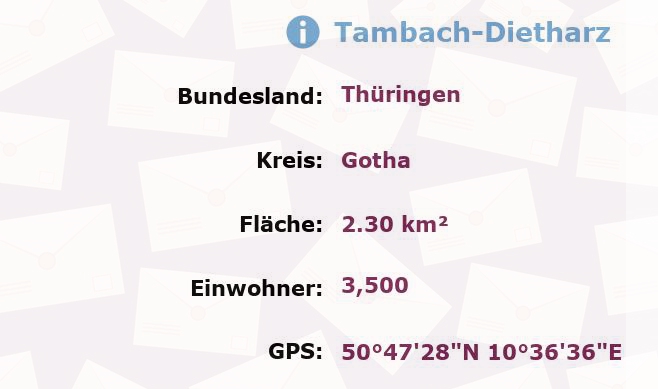 1 Postleitzahl in Tambach-Dietharz, Thüringen