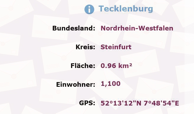 1 Postleitzahl in Tecklenburg, Nordrhein-Westfalen