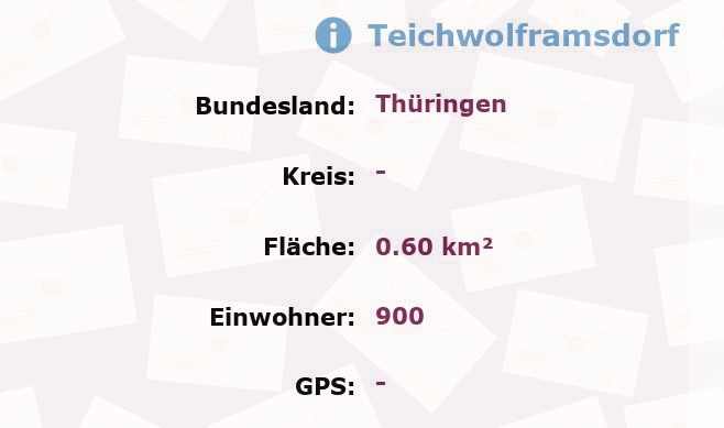 1 Postleitzahl in Teichwolframsdorf, Thüringen