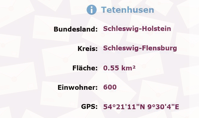 1 Postleitzahl in Tetenhusen, Schleswig-Holstein