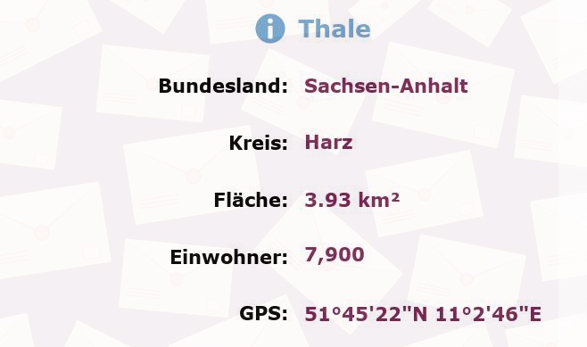 1 Postleitzahl in Thale, Sachsen-Anhalt