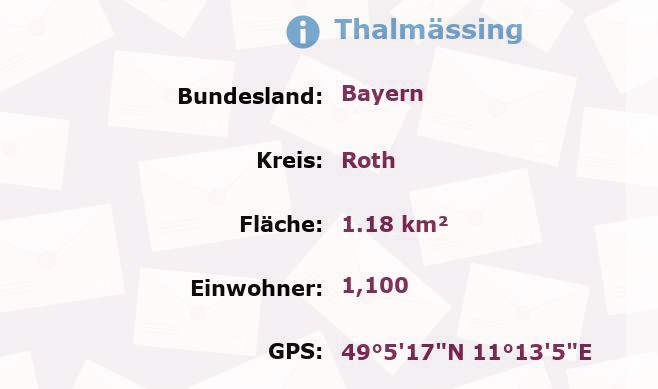 1 Postleitzahl in Thalmässing, Bayern