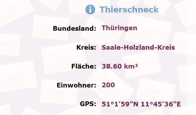 1 Postleitzahl in Thierschneck, Thüringen