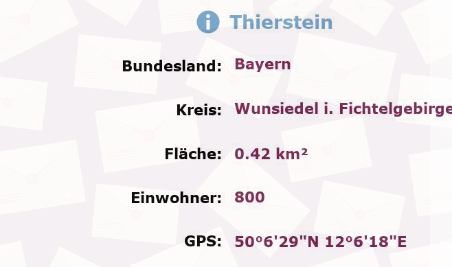 1 Postleitzahl in Thierstein, Bayern