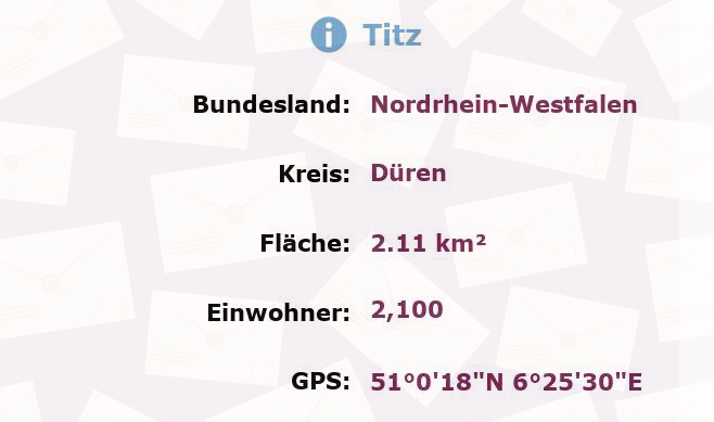 1 Postleitzahl in Titz, Nordrhein-Westfalen