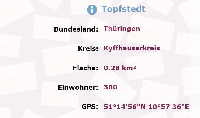 1 Postleitzahl in Topfstedt, Thüringen