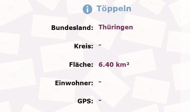 1 Postleitzahl in Töppeln, Thüringen