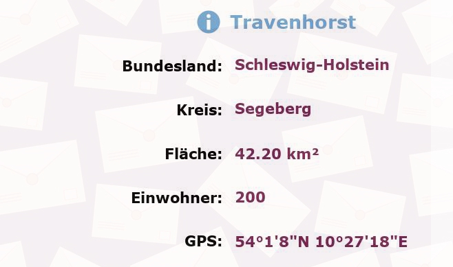 1 Postleitzahl in Travenhorst, Schleswig-Holstein