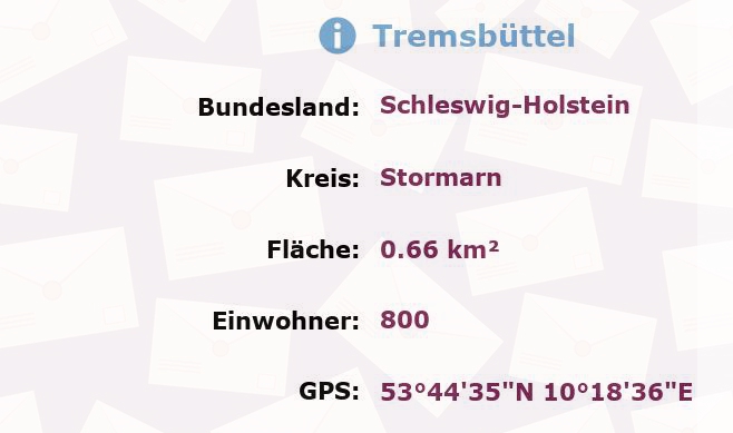 1 Postleitzahl in Tremsbüttel, Schleswig-Holstein