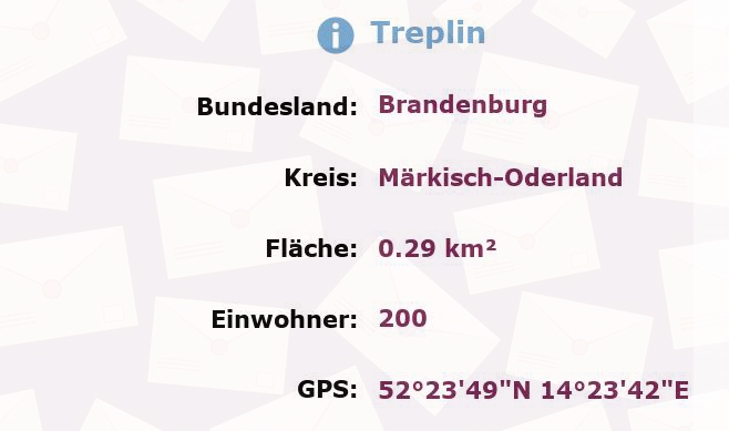 1 Postleitzahl in Treplin, Brandenburg