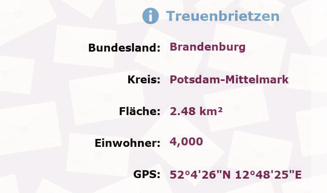 1 Postleitzahl in Treuenbrietzen, Brandenburg