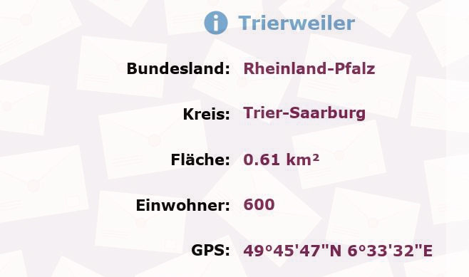 1 Postleitzahl in Trierweiler, Rheinland-Pfalz