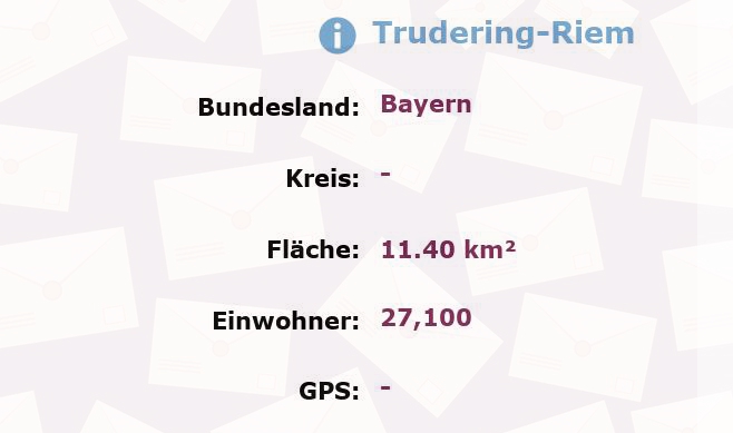 1 Postleitzahl in Trudering-Riem, Bayern