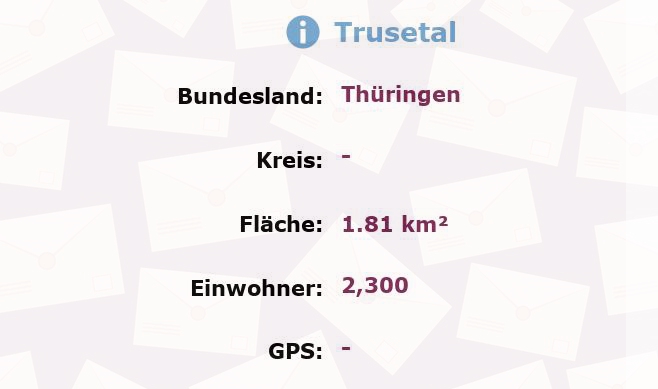 1 Postleitzahl in Trusetal, Thüringen