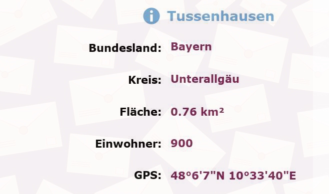 1 Postleitzahl in Tussenhausen, Bayern