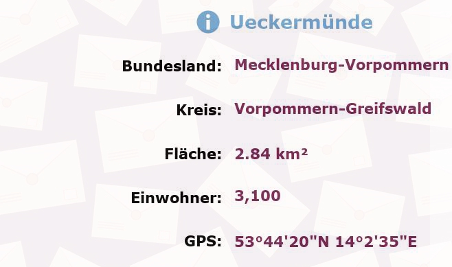 1 Postleitzahl in Ueckermünde, Mecklenburg-Vorpommern